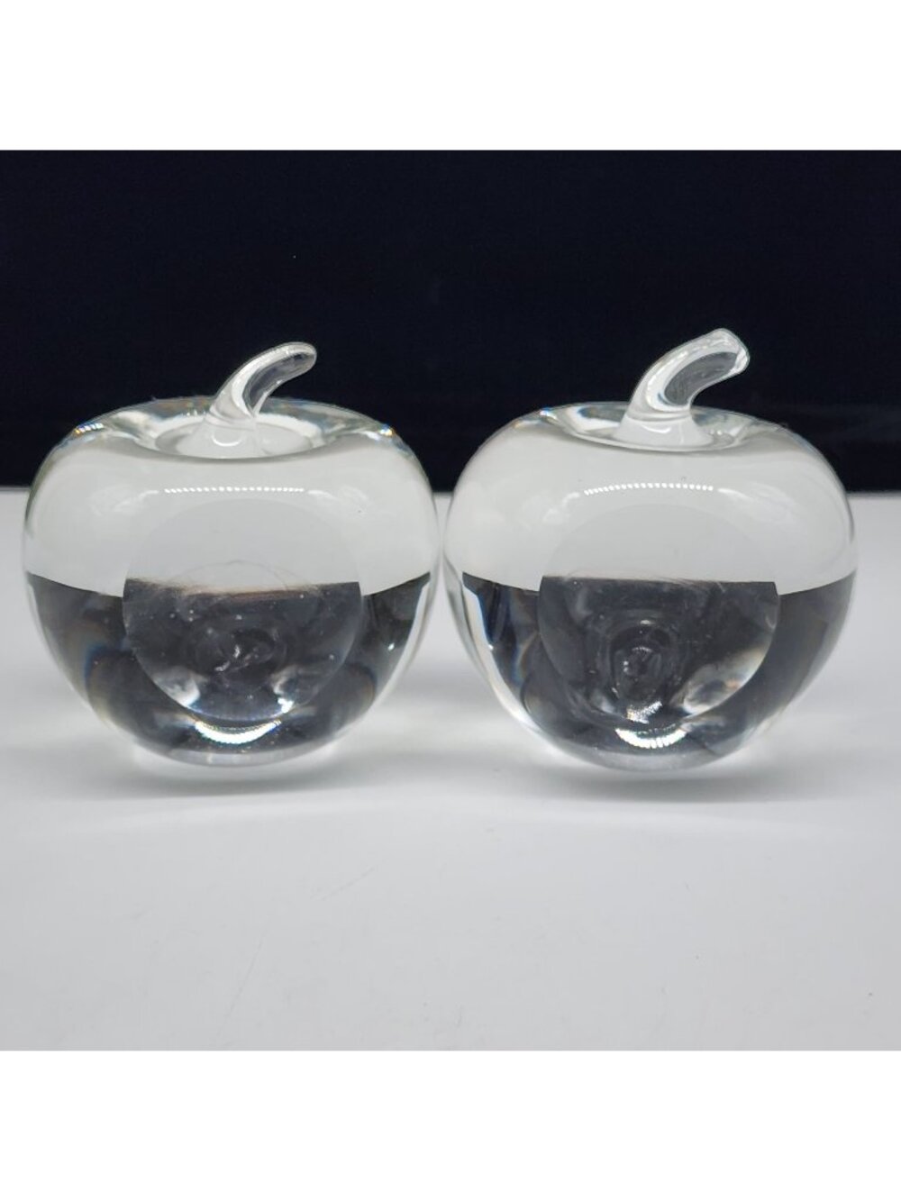 Glass Apples Kissing Paperweights by Ofnah